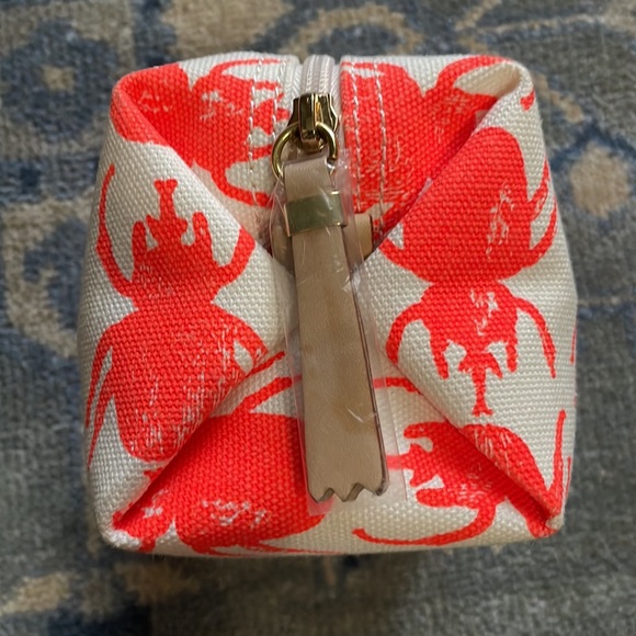 India Hicks Lucky Beetle Orange Cotton Canvas Cosmetic Bag - Picture 5 of 8